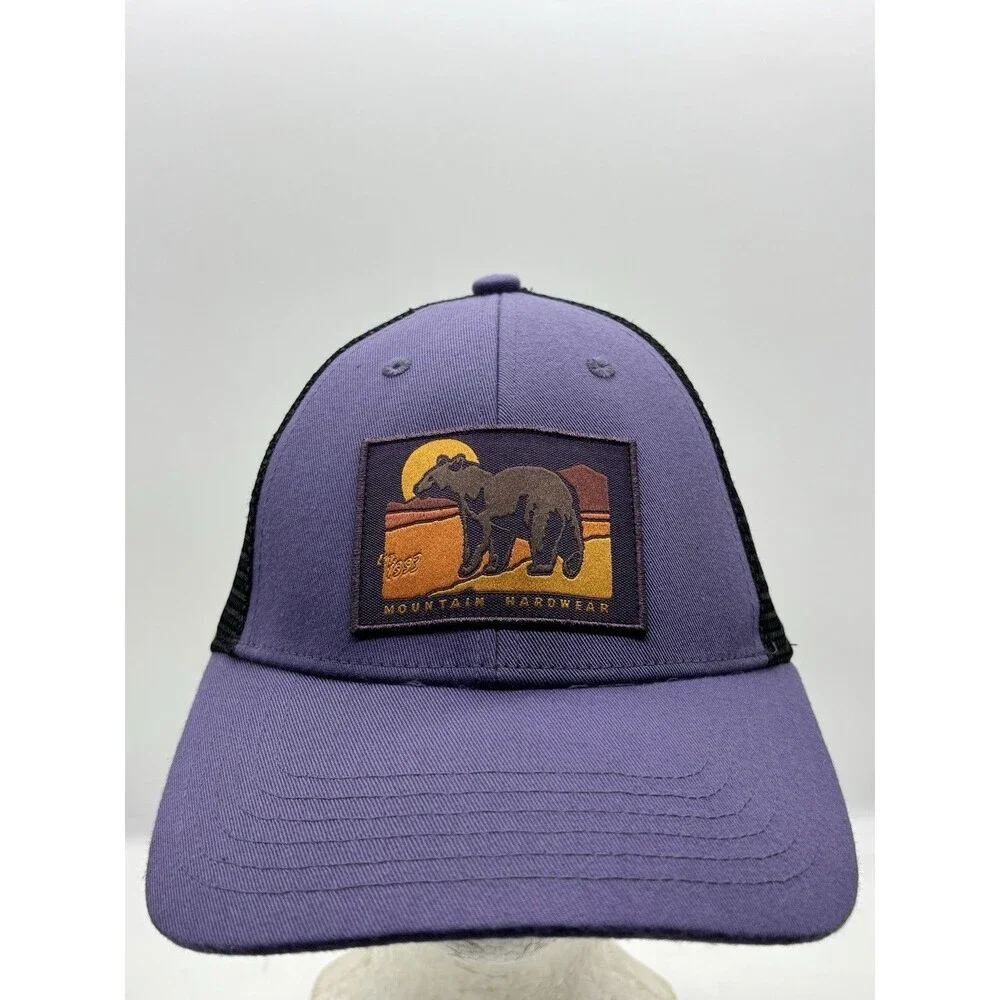 Mountain Hardwear Trucker Hat Purple Black Patch Snapback Cap NetPlus